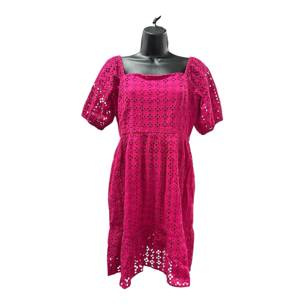 La Blanca Women's Saltwater Sands Cotton Eyelet Cover-Up Dress size S Magenta - Picture 4 of 8